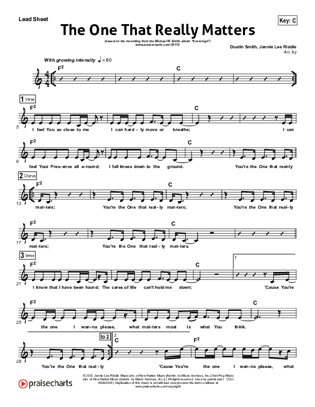 The One That Really Matters Lead (SAT) (Michael W. Smith)