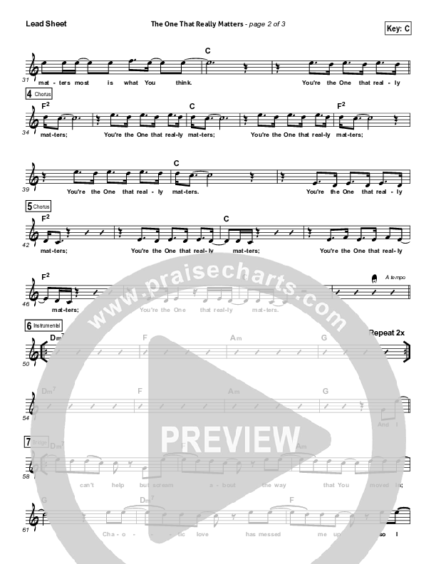 The One That Really Matters Lead (SAT) (Michael W. Smith)