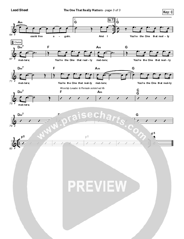 The One That Really Matters Lead (SAT) (Michael W. Smith)