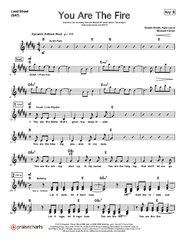 You Are The Fire Lead (SAT) (Michael W. Smith)