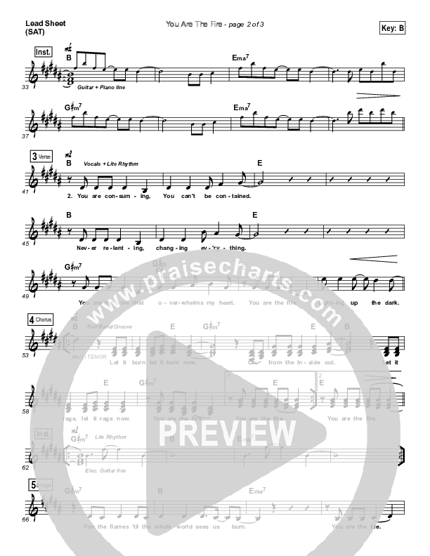 You Are The Fire Lead (SAT) (Michael W. Smith)