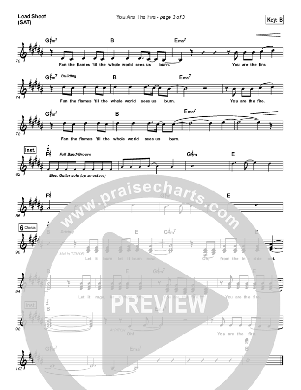 You Are The Fire Lead (SAT) (Michael W. Smith)