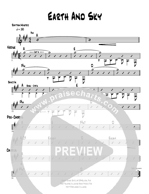 Earth And Sky Rhythm Chart (Cindy Cruse Ratcliff)