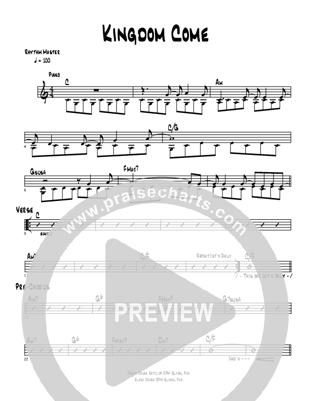Kingdom Come Rhythm Chart (Cindy Cruse Ratcliff)