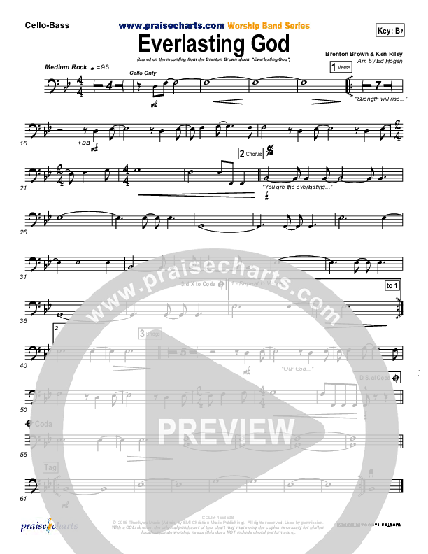 Everlasting God Cello/Bass (Brenton Brown)