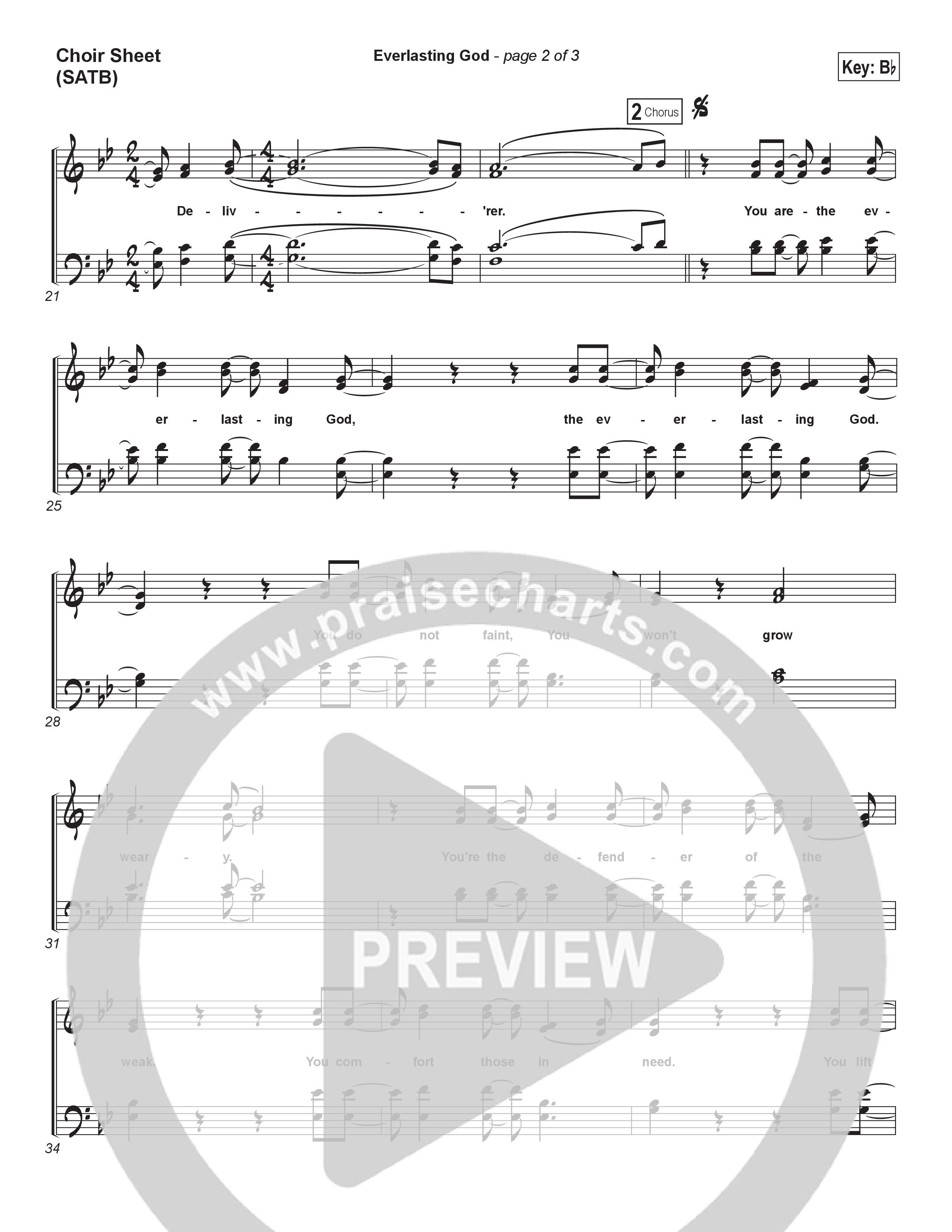 Everlasting God Choir Sheet (SATB) (Brenton Brown)