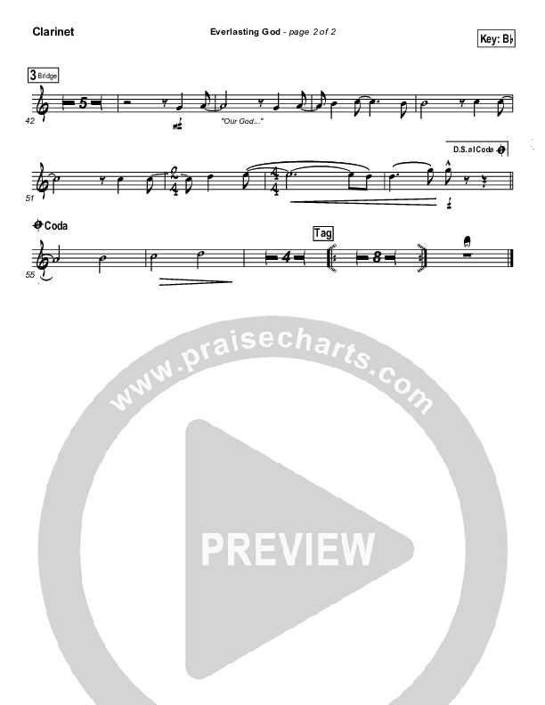 Everlasting God Clarinet (Brenton Brown)