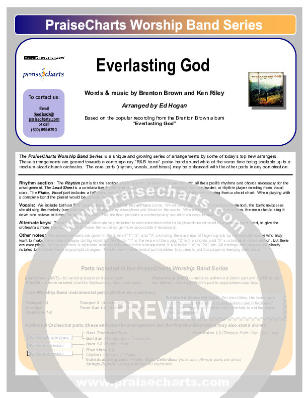 Everlasting God Cover Sheet (Brenton Brown)