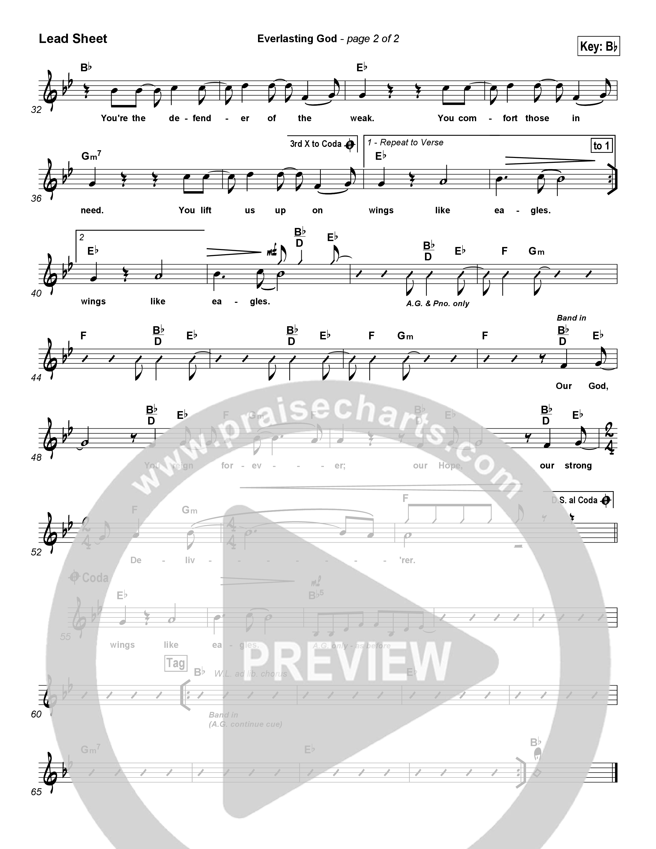 Everlasting God Lead Sheet (SAT) (Brenton Brown)