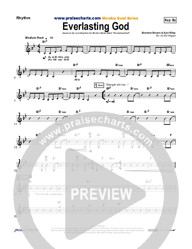 Everlasting God Rhythm Chart (Brenton Brown)