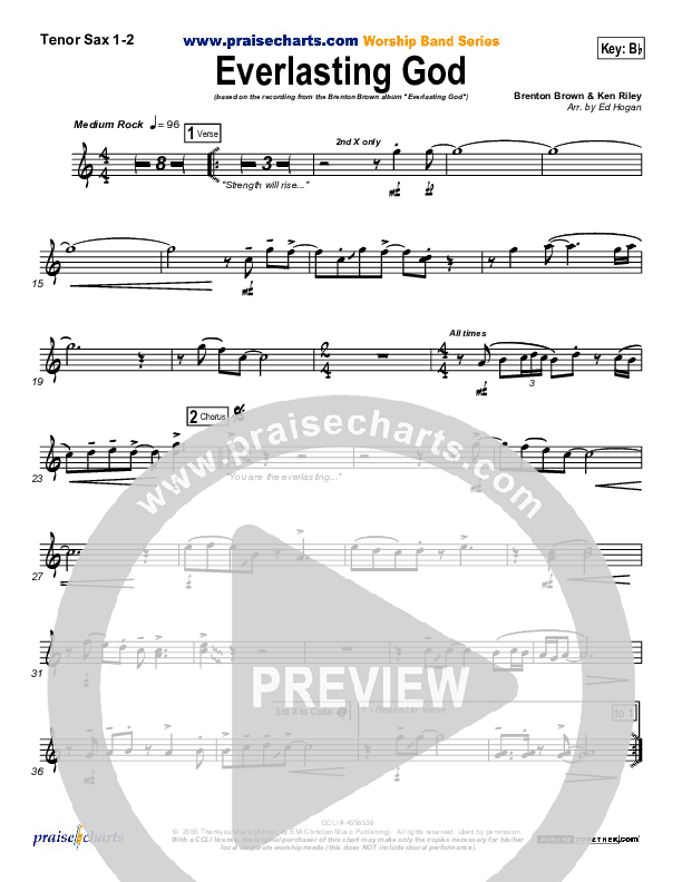 Everlasting God Tenor Sax 1/2 (Brenton Brown)