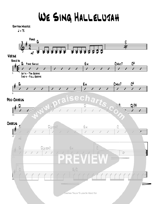 We Sing Hallelujah Rhythm Chart (Cindy Cruse Ratcliff)