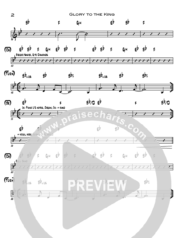 Glory To The King Rhythm Chart (Eddie Kirkland)