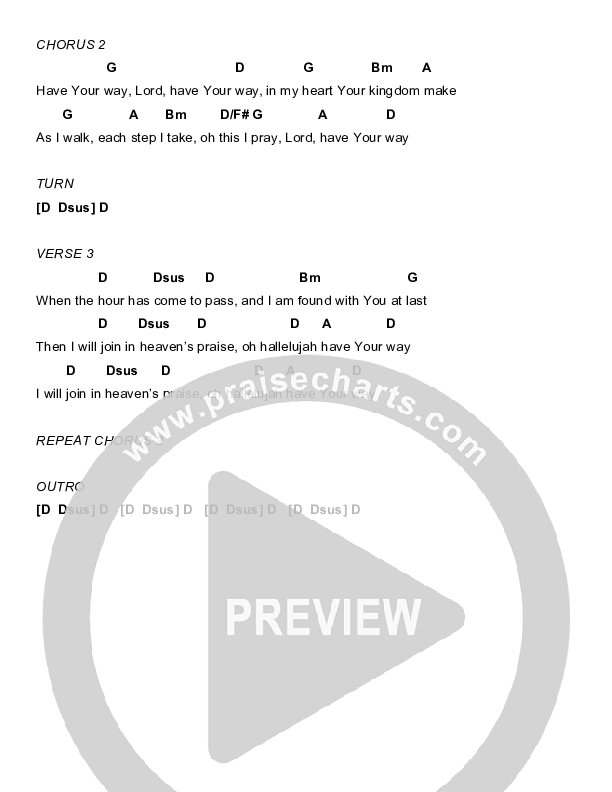 Have Your Way Chord Chart (Eddie Kirkland)