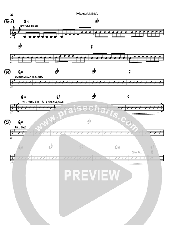 Hosanna Rhythm Chart (Eddie Kirkland)