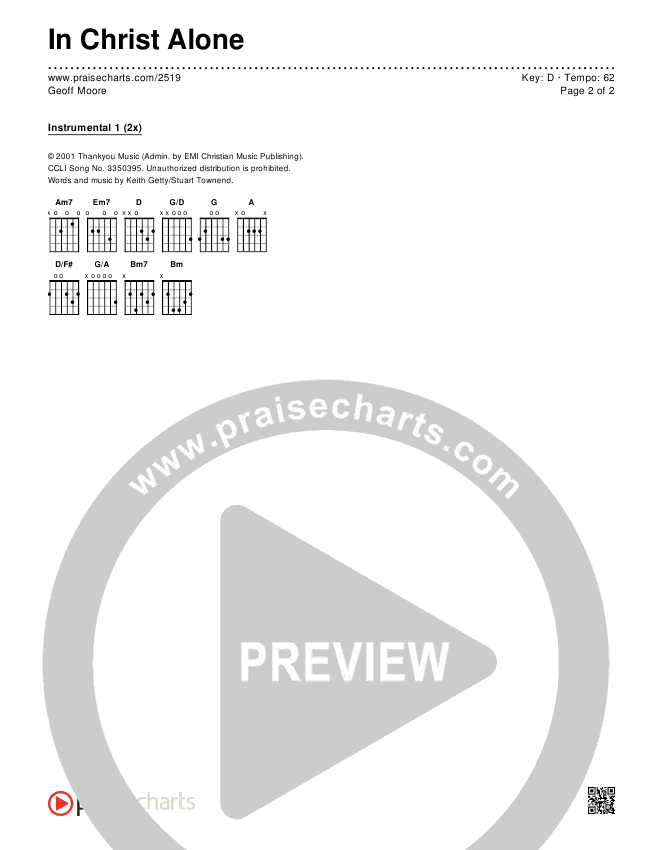 In Christ Alone Chords & Lyrics (Geoff Moore)