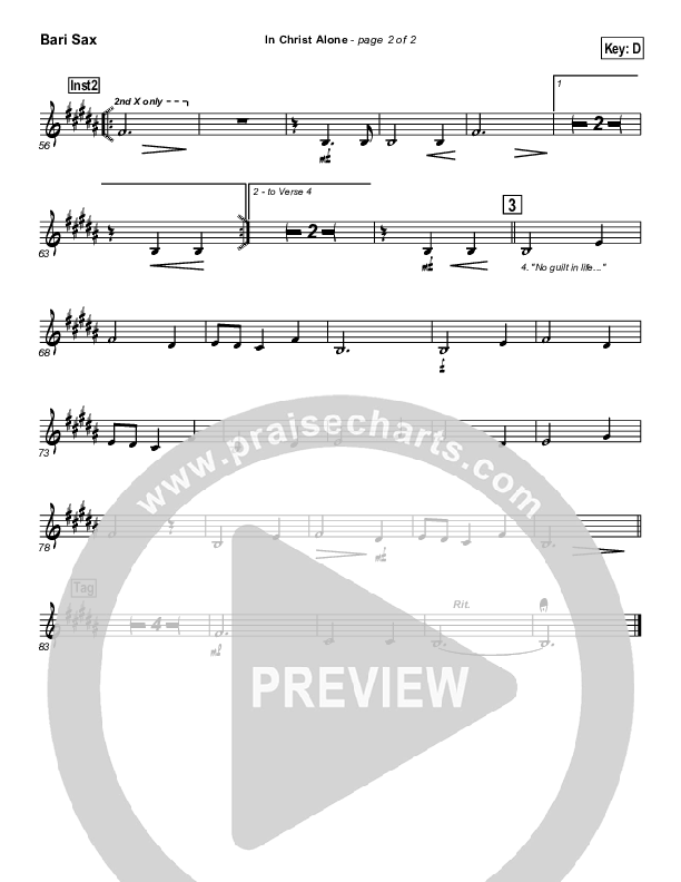 In Christ Alone Bari Sax (Geoff Moore)