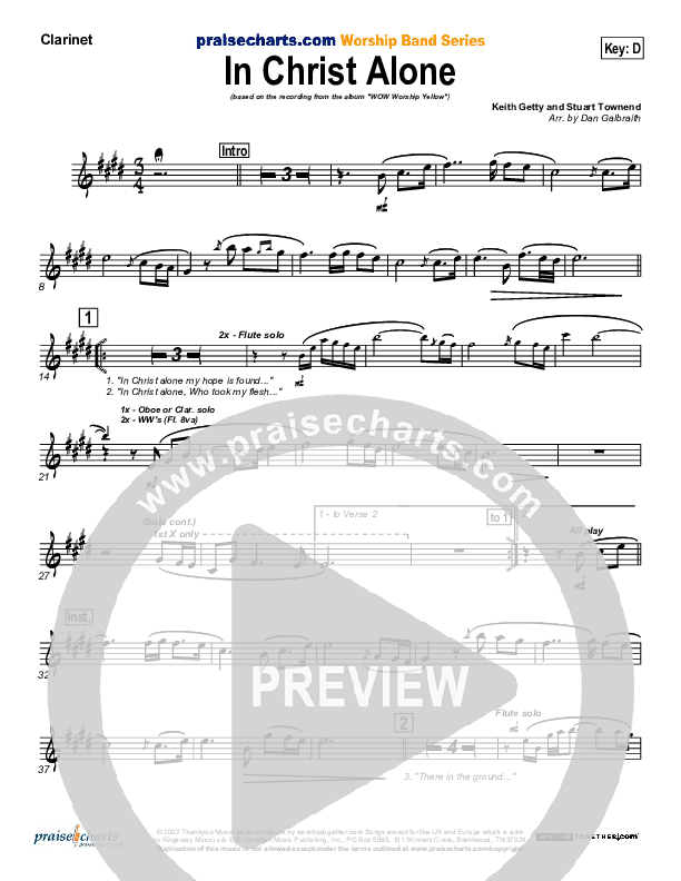 In Christ Alone Clarinet (Geoff Moore)