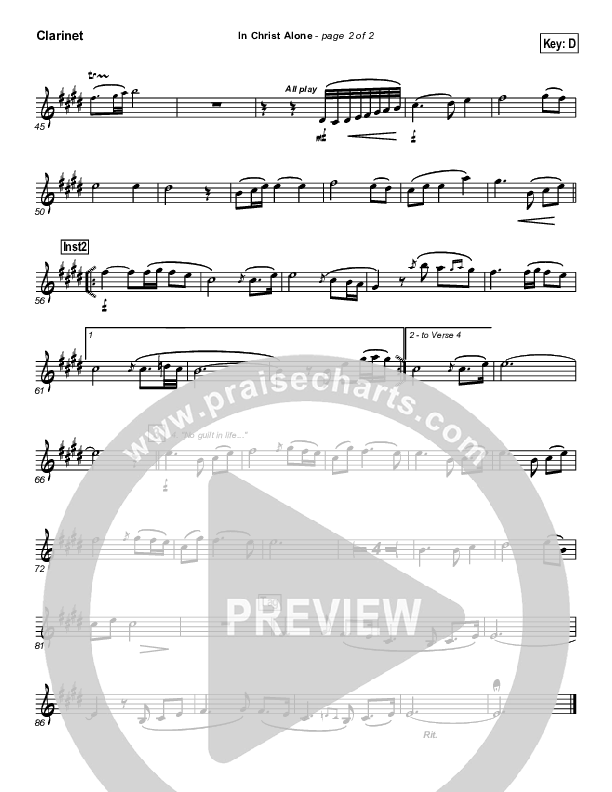 In Christ Alone Clarinet (Geoff Moore)