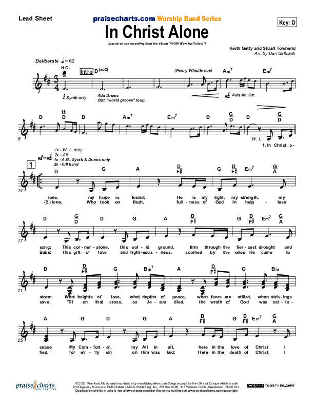 In Christ Alone Lead Sheet (Geoff Moore)