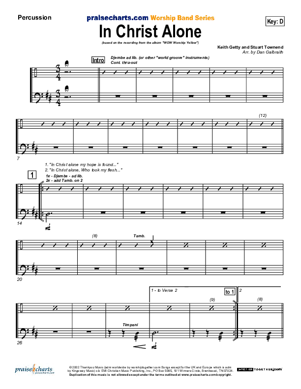 In Christ Alone Percussion (Geoff Moore)