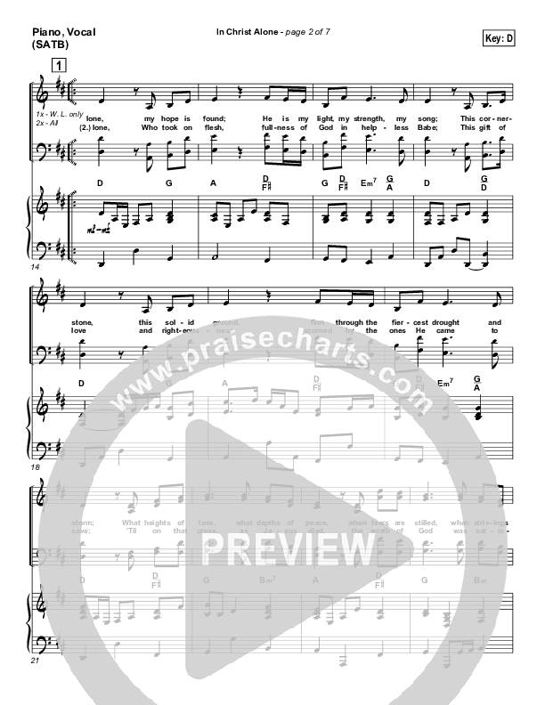 In Christ Alone Piano/Vocal (Geoff Moore)