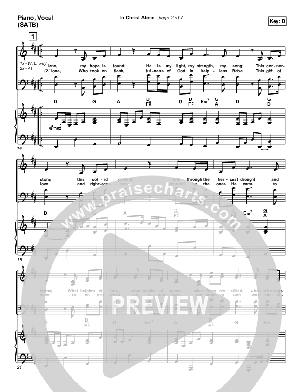 In Christ Alone Piano/Vocal (SATB) (Geoff Moore)