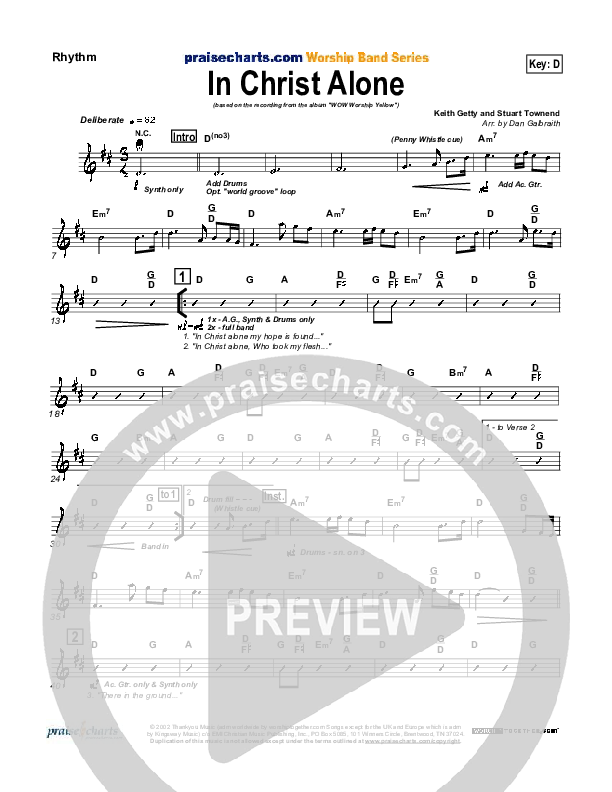 In Christ Alone Rhythm Chart (Geoff Moore)