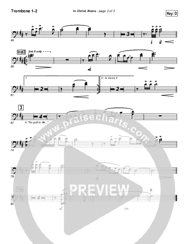 In Christ Alone Trombone 1/2 (Geoff Moore)