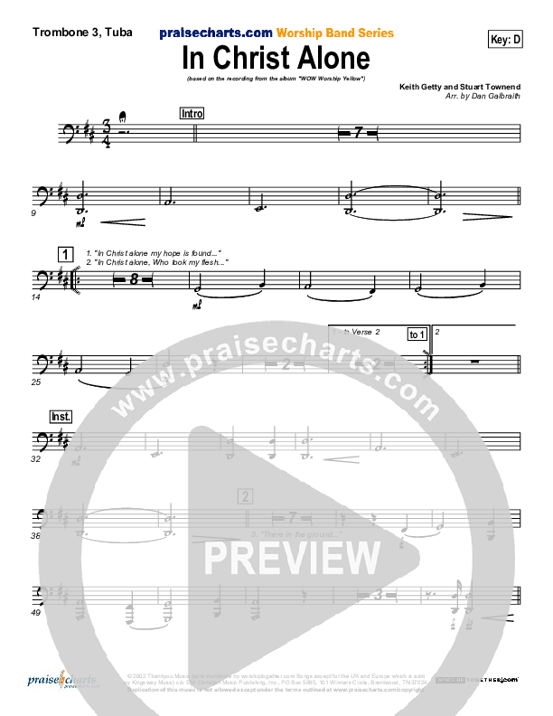 In Christ Alone Trombone 3/Tuba (Geoff Moore)