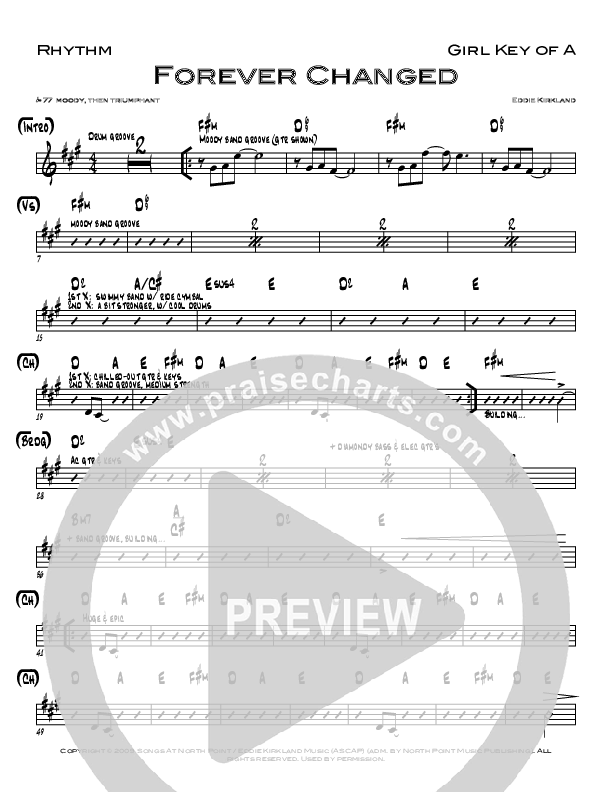 Por Siempre (Forever Changed) Rhythm Chart (Seth Condrey)