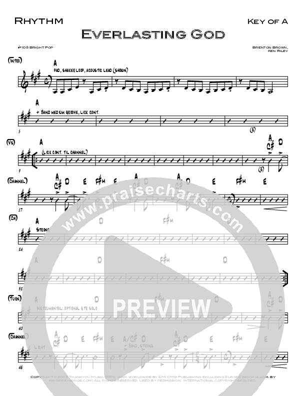 Poderoso Dios (Everlasting God) Rhythm Chart (Seth Condrey)