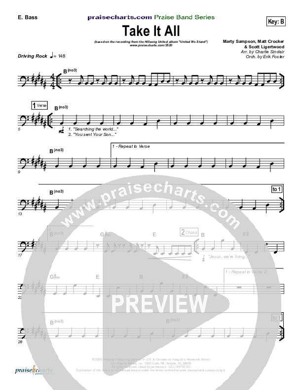 Take It All Bass Guitar (Hillsong UNITED)