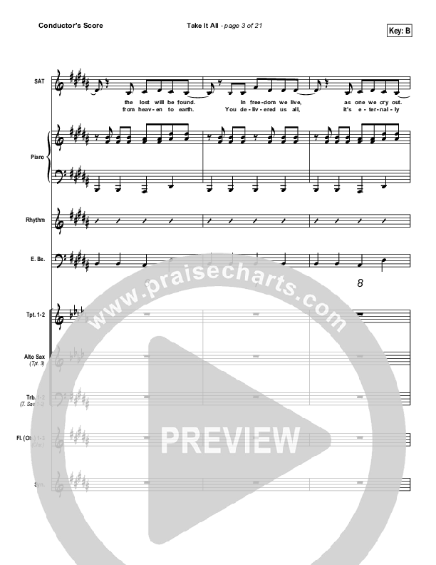 Take It All Conductor's Score (Hillsong UNITED)