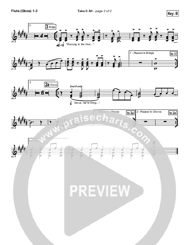 Take It All Flute/Oboe 1/2/3 (Hillsong UNITED)
