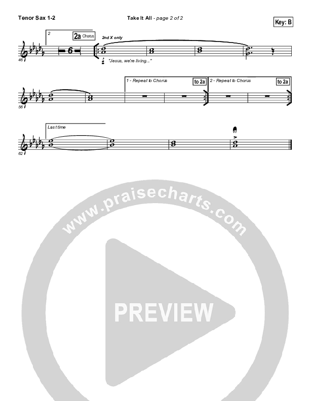Take It All Tenor Sax 1/2 (Hillsong UNITED)