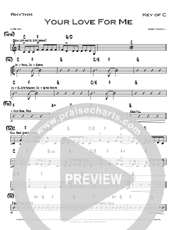 Your Love For Me Rhythm Chart (North Point Kids / Casey Darnell)