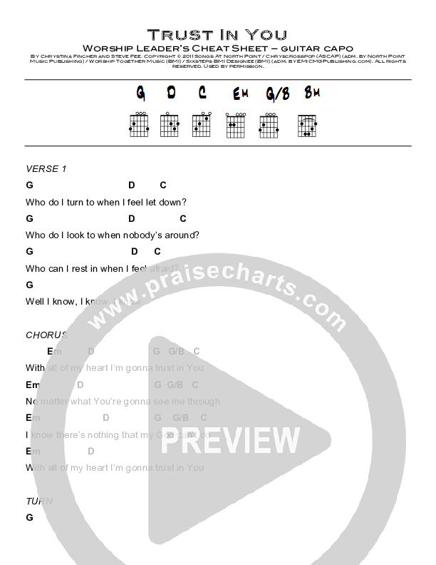 Trust In You Chords & Lyrics (North Point Kids / Chrystina Fincher / Dustin Ah Kuoi)