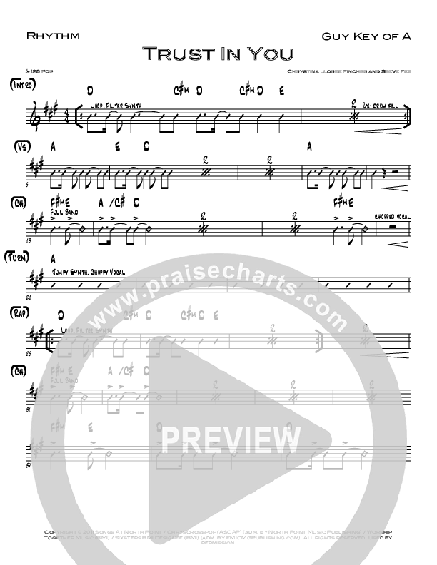 Trust In You Rhythm Chart (North Point Kids / Chrystina Fincher / Dustin Ah Kuoi)