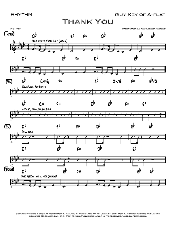 Thank You Rhythm Chart (North Point Kids / Candi Pearson Shelton)