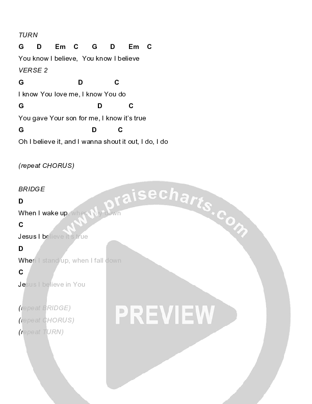 I Believe It Chords & Lyrics (North Point Kids / Eddie Kirkland)
