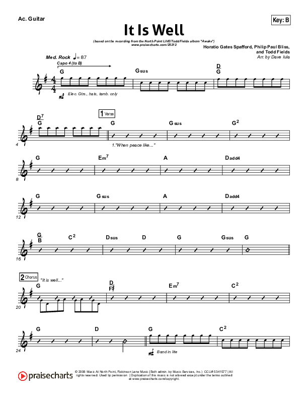 It Is Well Acoustic Guitar (Todd Fields / North Point Worship)