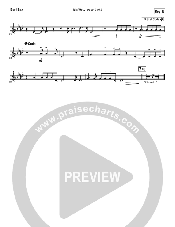It Is Well Bari Sax (Todd Fields / North Point Worship)