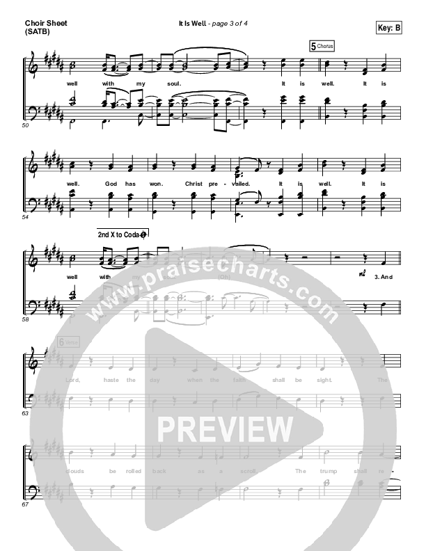 It Is Well Choir Sheet (SATB) (Todd Fields / North Point Worship)