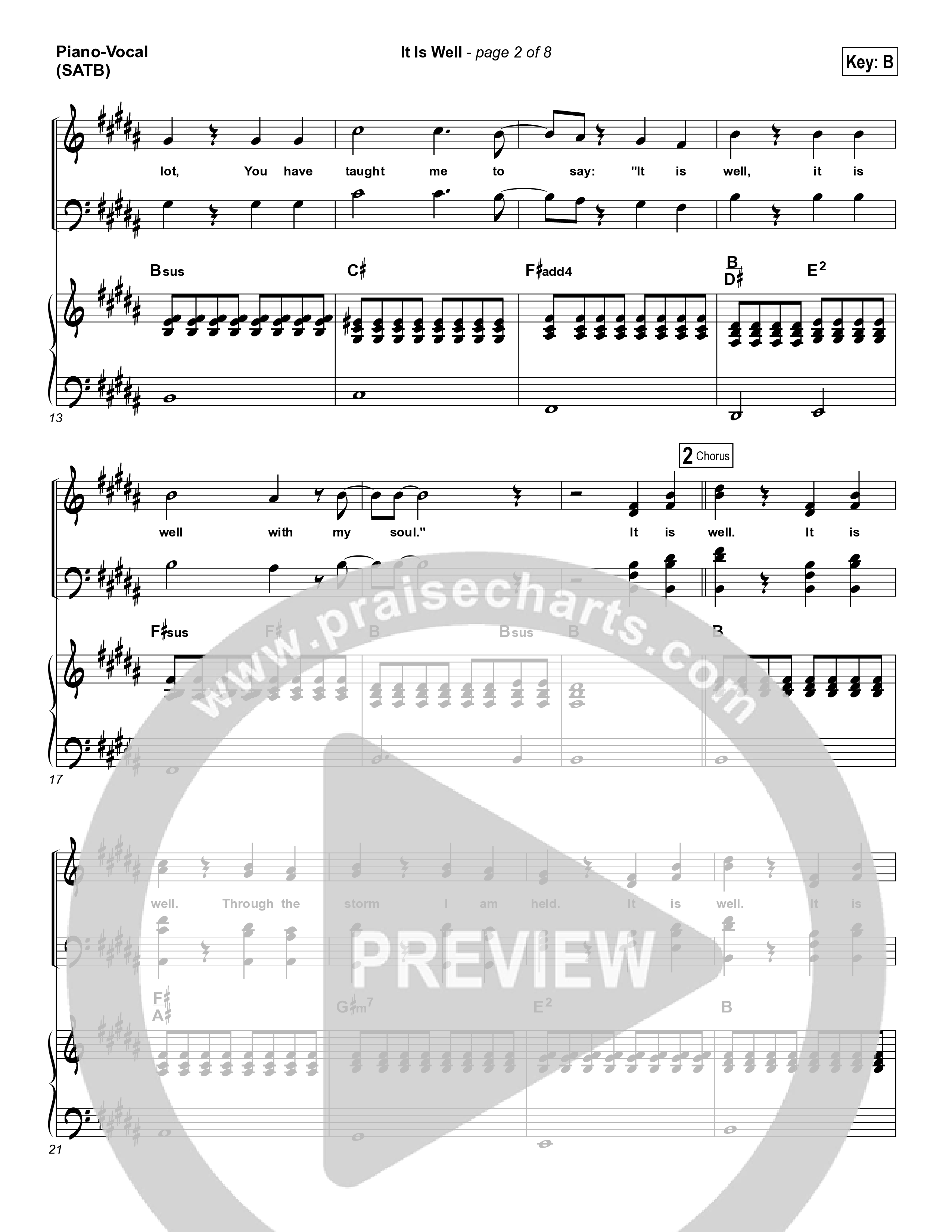 It Is Well Piano/Vocal (SATB) (Todd Fields / North Point Worship)