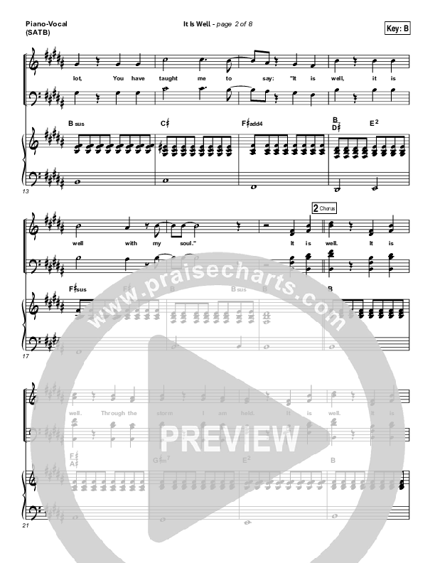 It Is Well Piano/Vocal (SATB) (Todd Fields / North Point Worship)