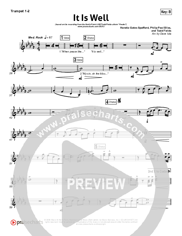 It Is Well Trumpet 1,2 (Todd Fields / North Point Worship)