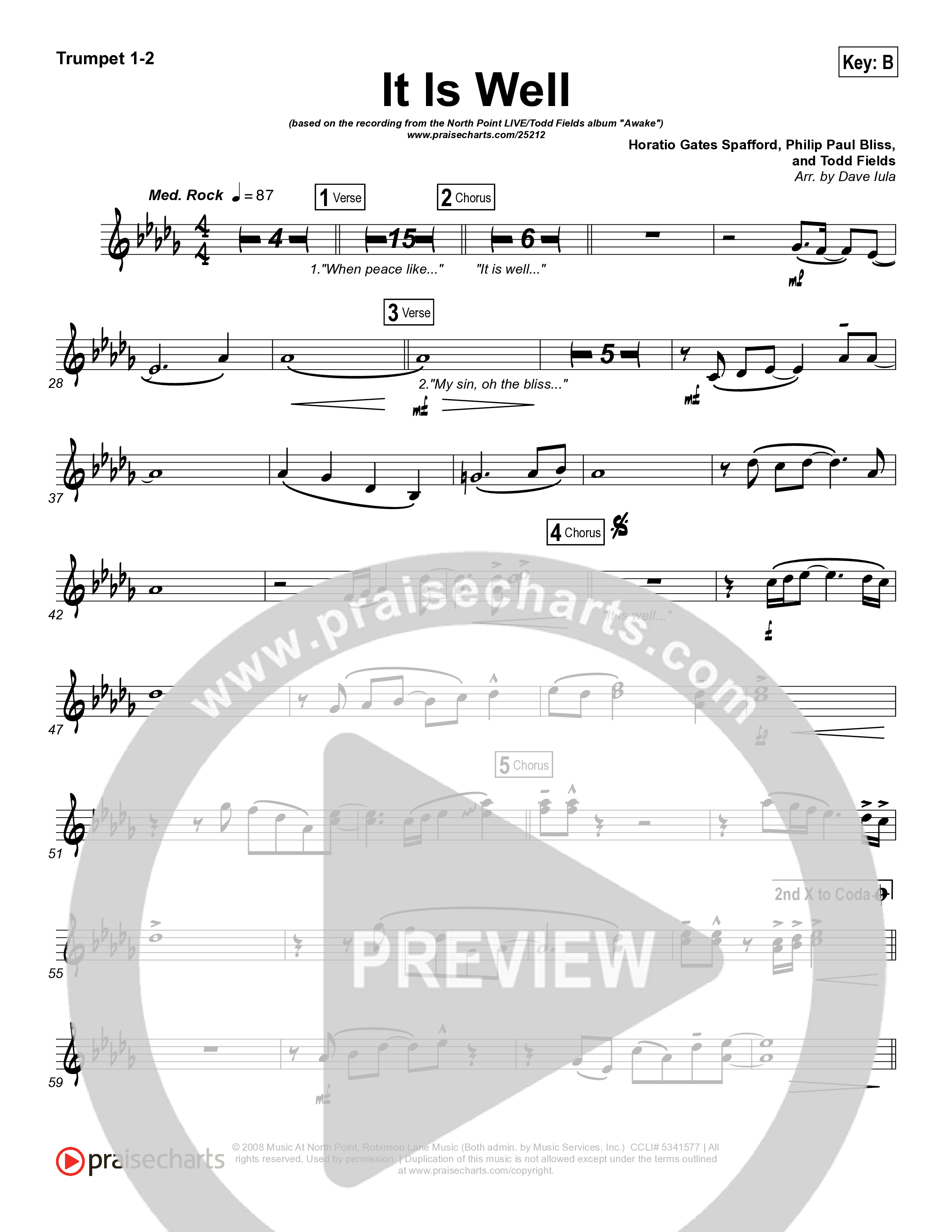 It Is Well Trumpet 1,2 (Todd Fields / North Point Worship)