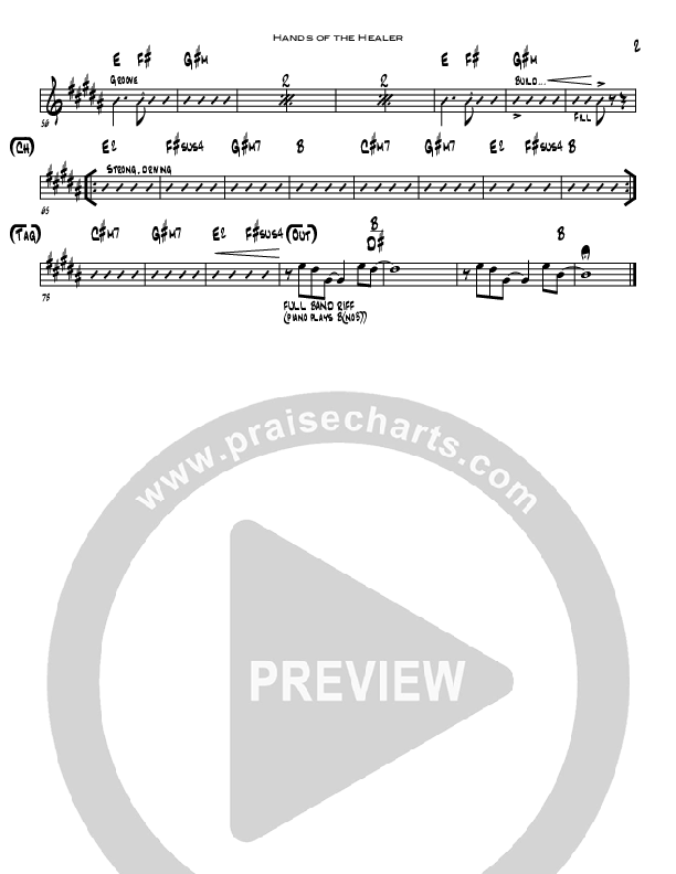 Hands Of The Healer Rhythm Chart (Eddie Kirkland / North Point Worship)