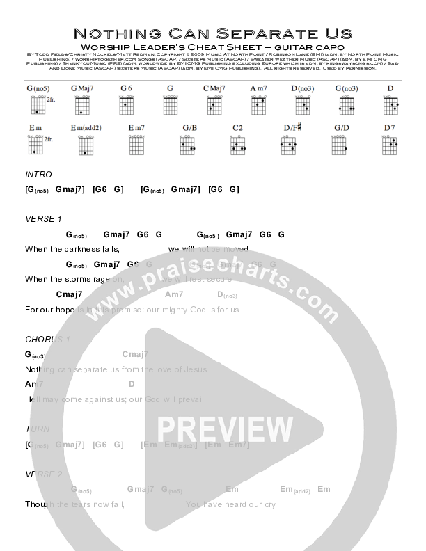 Nothing Can Separate Us Chords & Lyrics (Todd Fields / North Point Worship)